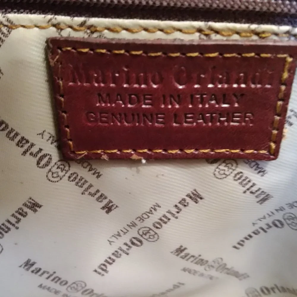 MARINO ORLANDI Italian Leather shoulder bag Pale Plum & Brown - Picture 8 of 12
